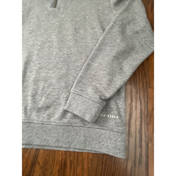 Ted Baker London Sweater Mens Size 3 US Small Gray 1/4 Zip Pullover Stretch CO41 - Picture 5 of 7